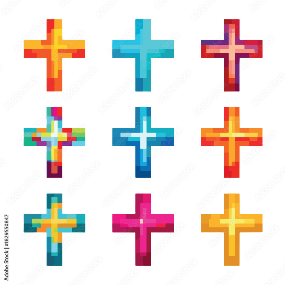 Fototapeta premium set of crosses