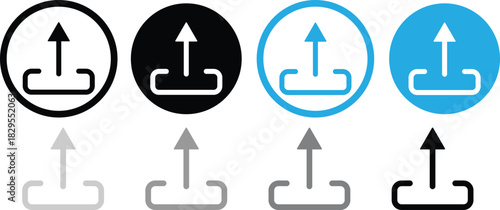 upload icon button. Files upload icons symbol in line and flat style on Transparent Background
