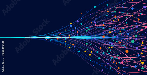 Ai technology. Concept of artificial intelligence. Dots lines. Digital, communication, science, networks