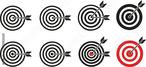 Target and Arrow Icons Collection dart bullseye