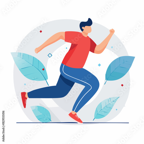 un homme qui coure en pleine performance physique