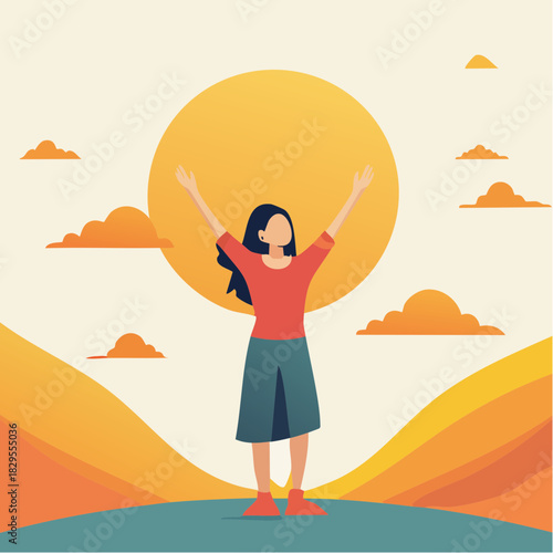 une femme joyeuse et d’attitude positive