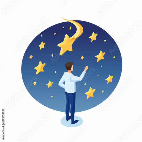 une personne dans ses rêves en plein milieu des etoiles