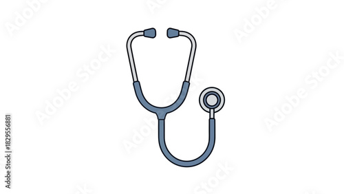 A simplified illustration of a stethoscope, symbolizing medical care and health assessment