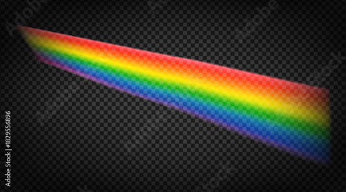 Vector rainbow prism effect isolated on the transparent background.