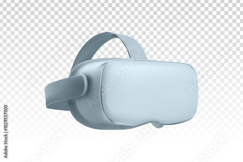 Vector VR headset for virtual reality gaming isolated on the transparent background.