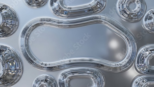 Silver Chrome Metal Backdrop with Reflective Surface