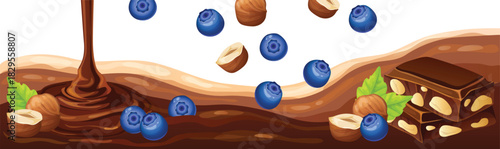 chocolate  chocolate fondant berries and background