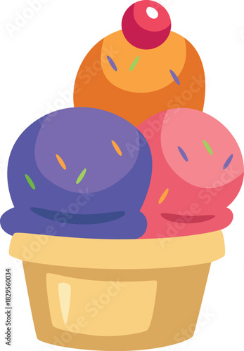 illustration of a con ice cream 