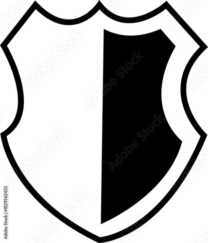 Shield icons Protect shield vector, Shield vector icons,. Protection icon vector. Security vector icon, Diverse shield shapes collection black graphic design elements emblem crest, isolated on transpa