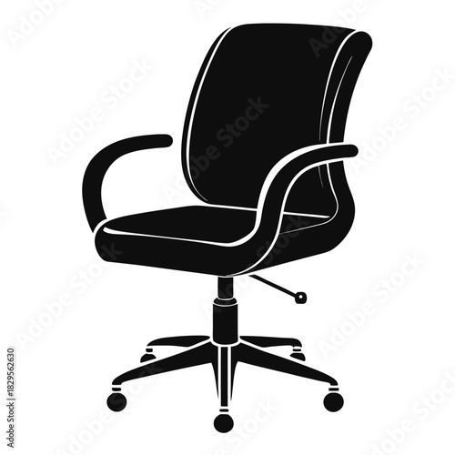 The ergonomic office chair provides comfort and support in its all black silhouette