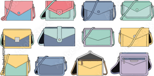 Colorful Handbags Collection in Pastel and Bright Shades for Fashion Accessories