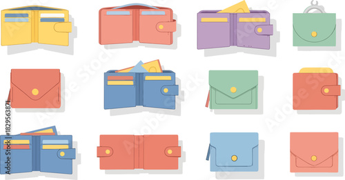 Colorful Wallet Collection with Various Designs and Colors for Organization