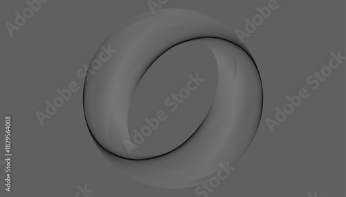 Abstract Monochrome Torus Shape