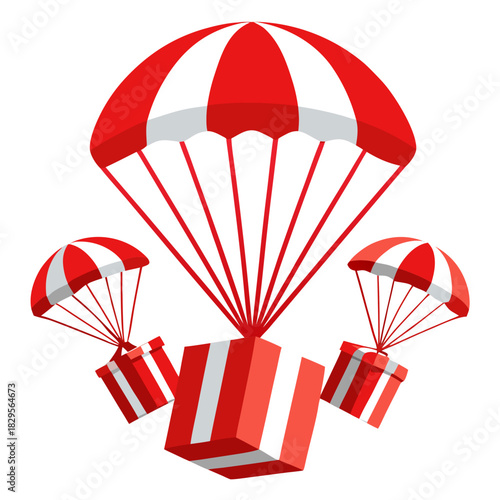 parachute in the air