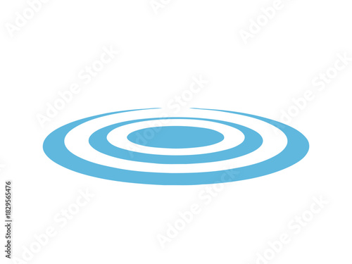 Ripple Effect Concentric Circles on Water Surface Illustration
