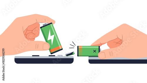 Hands Replacing a Dead Battery in a Remote Control for Better Functionality and Power