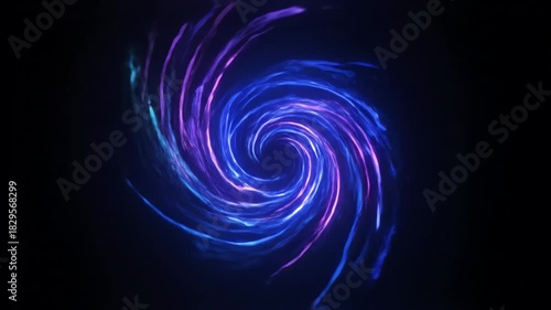 Abstract Blue and Purple Swirling Vortex of Light.