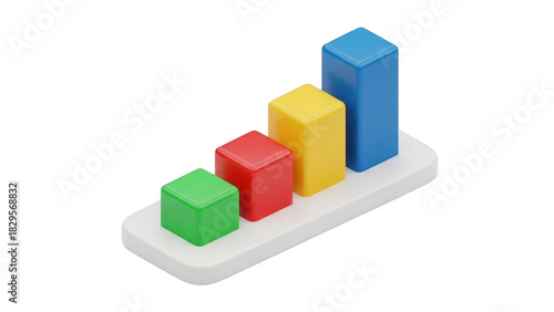 Isometric 3d colorful bar chart blocks showing upward growth and positive business statistic trend isolated on transparent background Free Download Isometric 3d colorful bar chart blocks showing upward growth and positive business statistic trend isolated on transparent background - GFXLoad