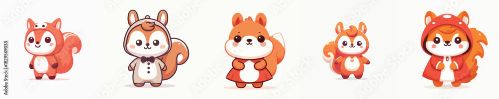Fototapeta premium cute squirrel vector in cute costume