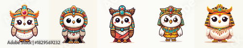 cute owl vector in Cleopatra costume
