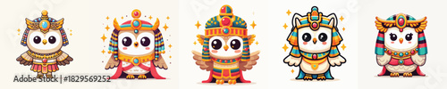 cute owl vector in Cleopatra costume