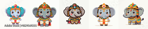 cute elephant vector in cleopatra costume