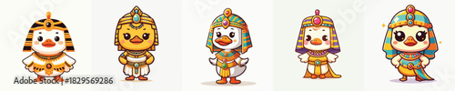 cute duck vector in Cleopatra costume