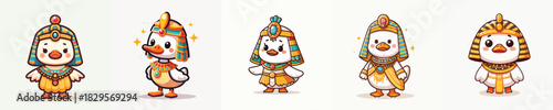 cute duck vector in Cleopatra costume