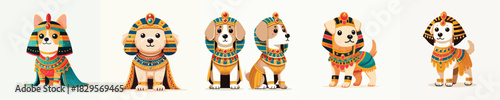 cute dog vector in Cleopatra costume