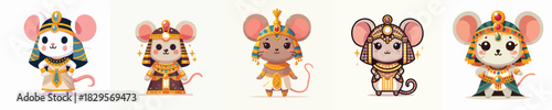 cute mouse vector in cleopatra costume