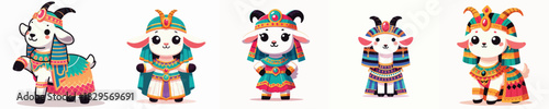 cute goat vector in cleopatra costume