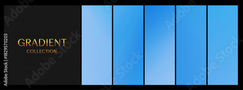 Smooth GRADIENT COLLECTION in sky blue shades for corporate web design backdrops with copy space