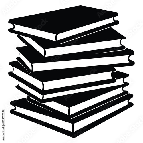 Stacked books against a plain background showcases simple monochrome elegance and scholastic knowledge