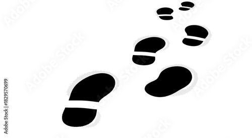 Footprints on a white background, showing a path or direction.