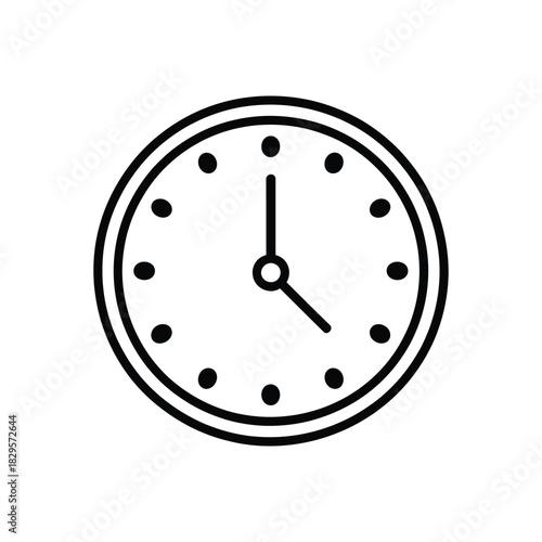 Minimalist Clock Face Outline Icon - Time, Schedule & Deadline Symbol