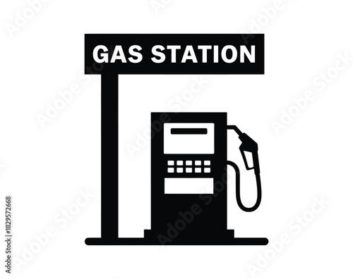 Gas Station Pump Icon - Fuel, Petroleum & Transportation Energy