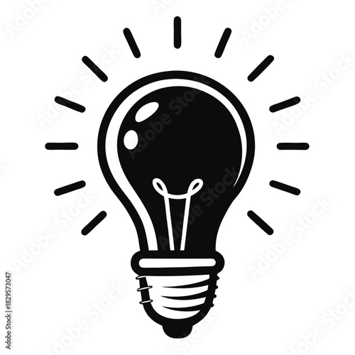 Isolated light bulb emits bright ideas in a minimalist style