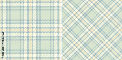 Plaid vector background of pattern textile tartan with a check fabric seamless texture. Set in novelty colors for tweed in modern fashion.