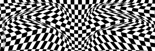 Black and white checkered pattern. Chess pattern. Black and white checkered background. 3D checkered wallpaper. vector eps10