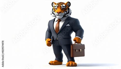 Tiger in a Suit A Business Professional Ready to Work