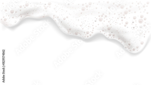 Fluffy white soap bubbles, foam on white background. Close-up, abstract soap suds.  , transparent background