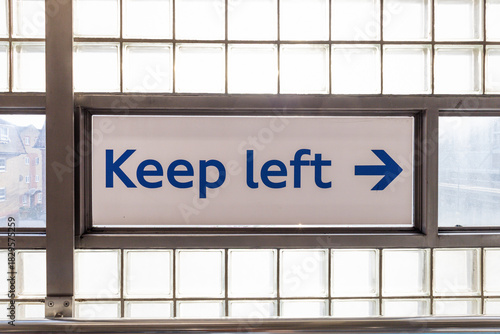 Directional Sign Keep Left Text With Arrow