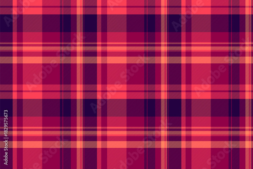 Fibrous background fabric textile, hat texture seamless tartan. Styled plaid vector check pattern in red and pink colors.