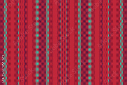 Vibrant striped textile pattern with a woven pixelated texture in shades of red and grey. Ideal for backgrounds, fabrics, or digital designs needing a bold, graphic element.