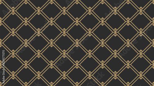 A seamless pattern with gold diamond shapes on a dark background creating a geometric design repeat