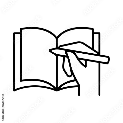 Hand writing in a book