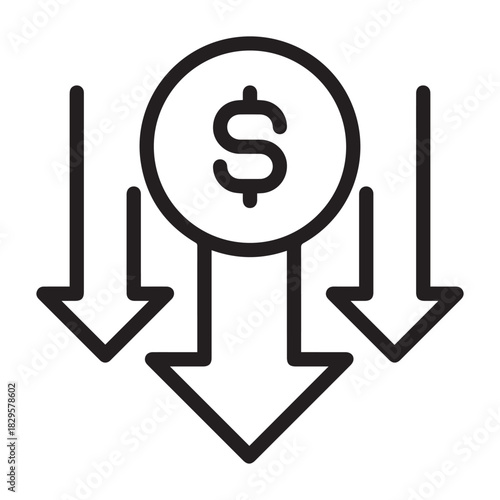 Cost breakdown icon in vector illustration