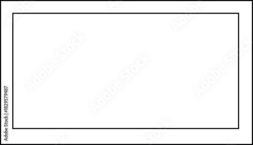 Simple rectangular shape with a black border surrounding a white interior space.