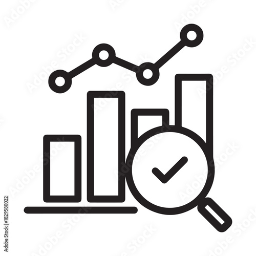 Analytics icon in vector illustration